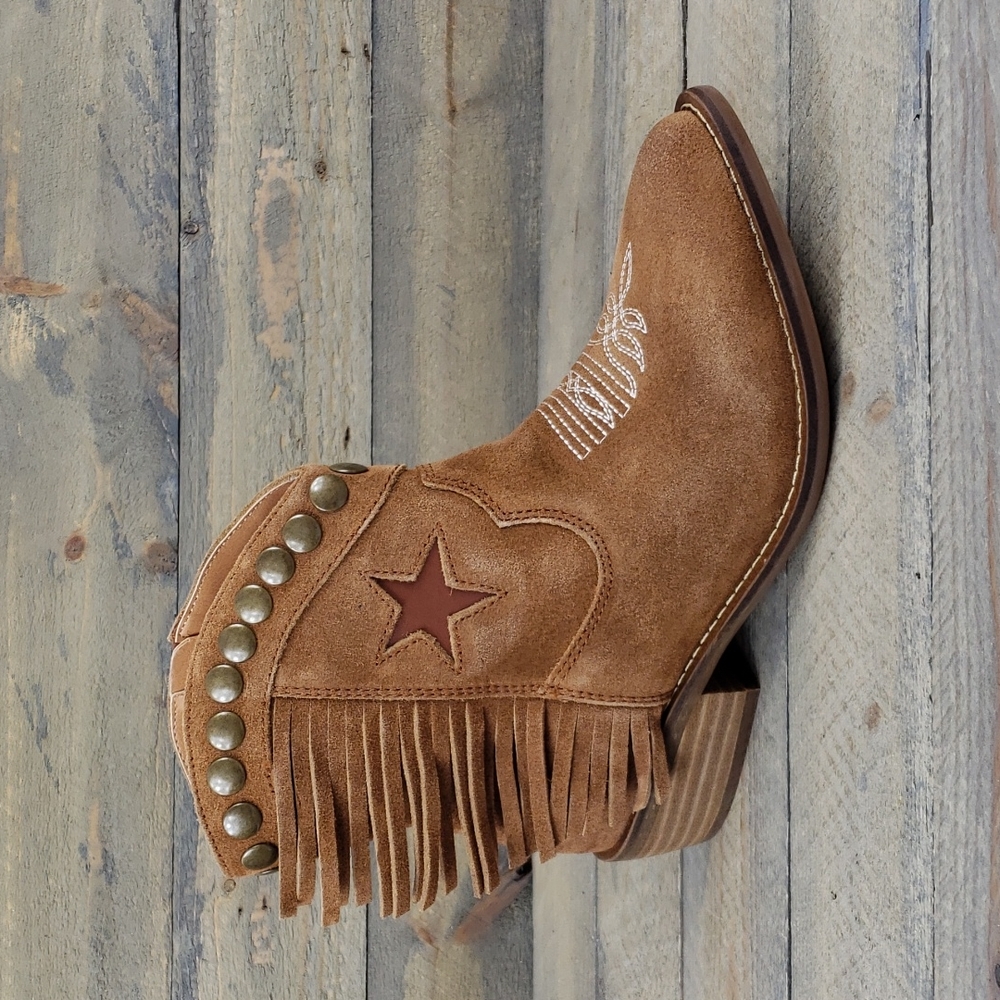Dingo Women's Lonestar Western Leather Whiskey Bootie - Picture 2 of 10
